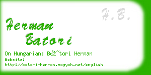 herman batori business card